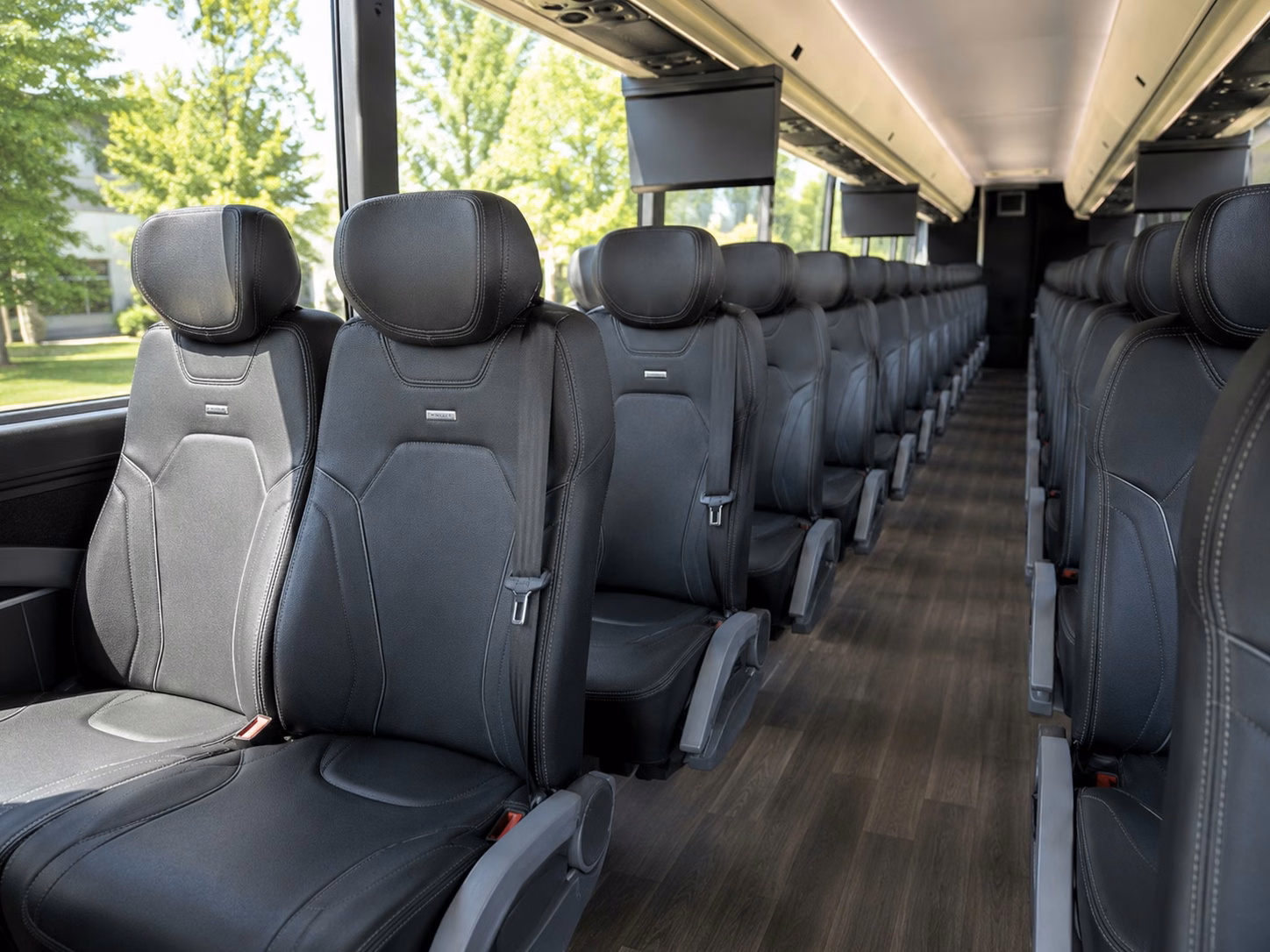 austin charter bus rental interior